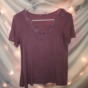 Mauve Tee with Details